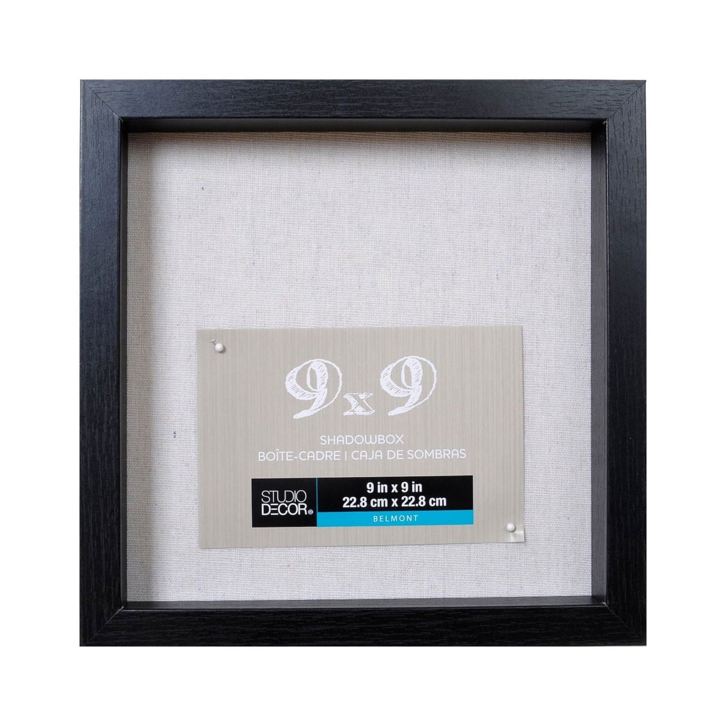 Black Belmont Shadow Box By Studio Décor® -- 9" x 9" Shadow Box