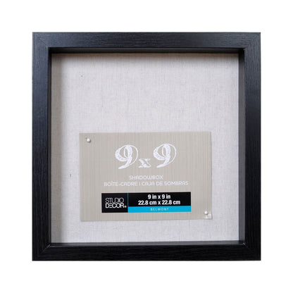 Black Belmont Shadow Box By Studio Décor® -- 9" x 9" Shadow Box