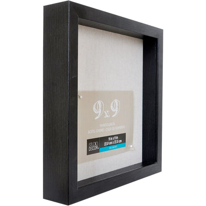 Black Belmont Shadow Box By Studio Décor® -- 9" x 9" Shadow Box