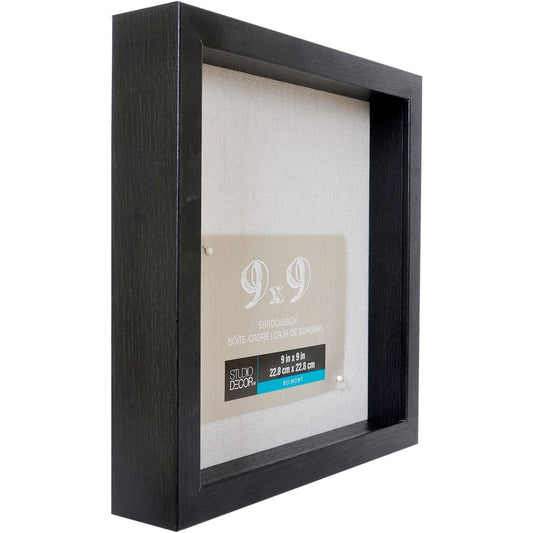 Black Belmont Shadow Box By Studio Décor® -- 9" x 9" Shadow Box